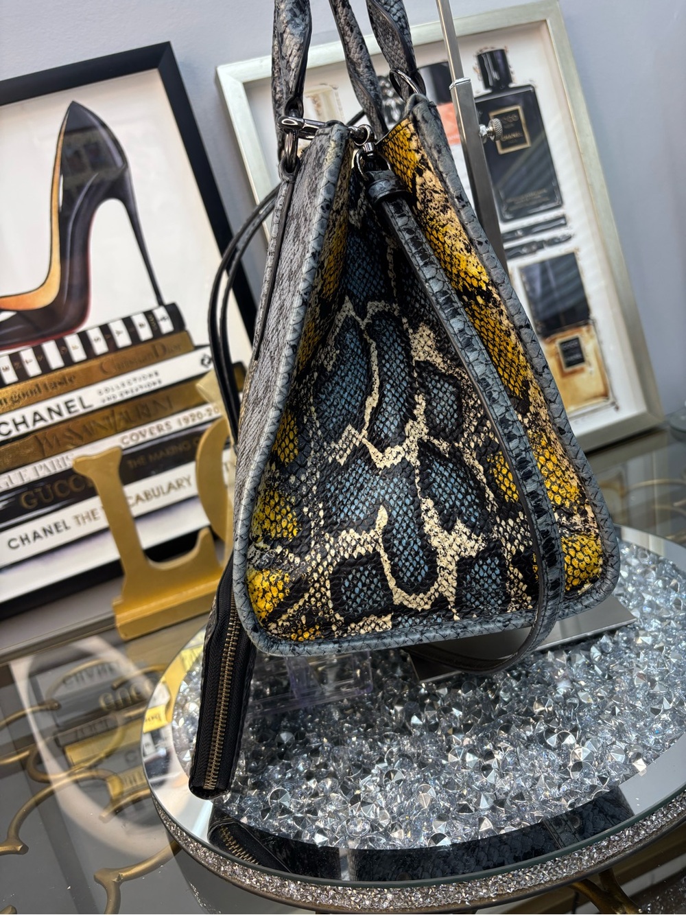 Coach 2015 Crosby Python embossed carryall EUC - Picture 7 of 15